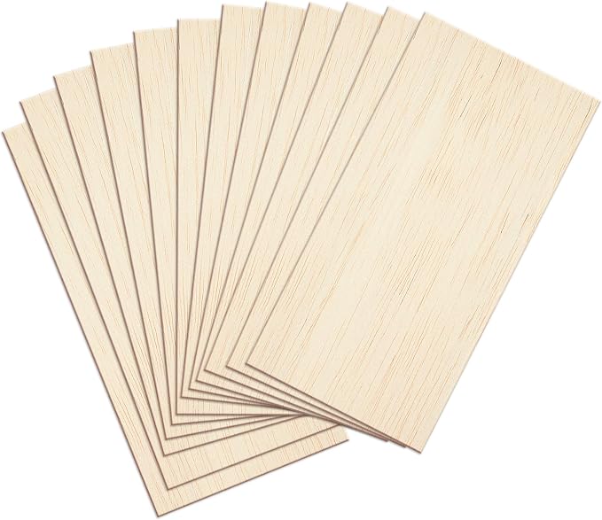 12 Sheets 8x4 Inch Unfinished Balsa Wood Sheets Thick