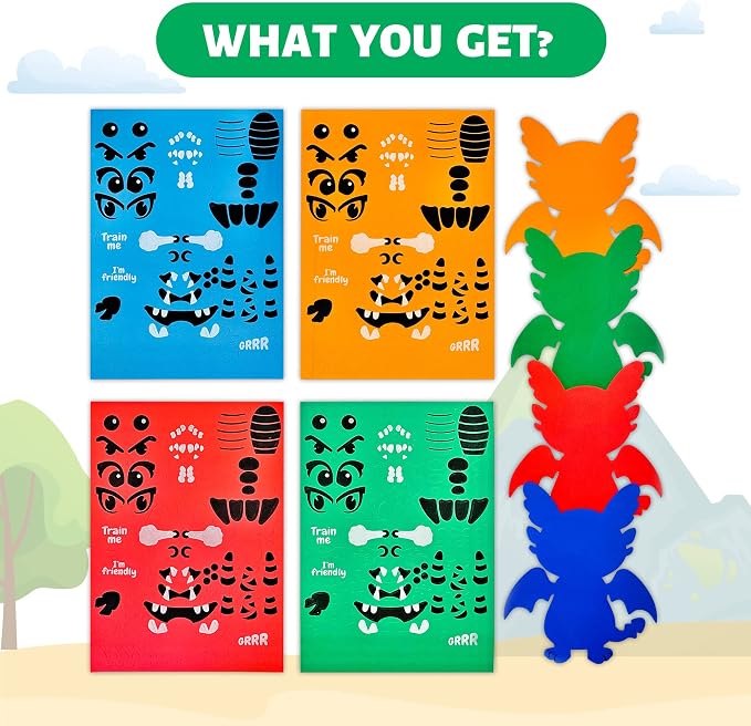 VKPI 4 Pieces EVA Foam Art Crafts Gift Kit, Creative Make Your Own Dragon