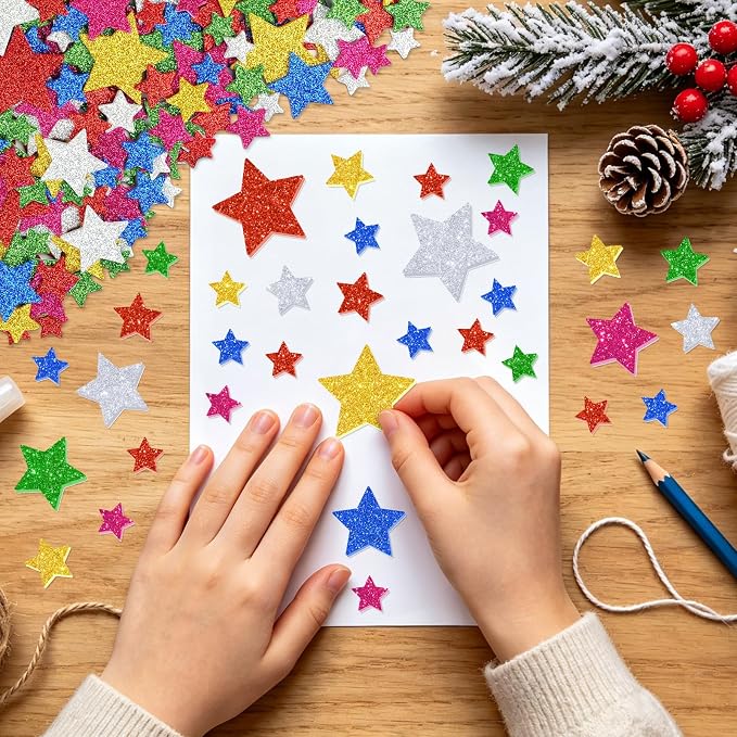 900Pcs Foam Stickers, Colorful Foam Shape Stickers Self Adhesive Star Stickers