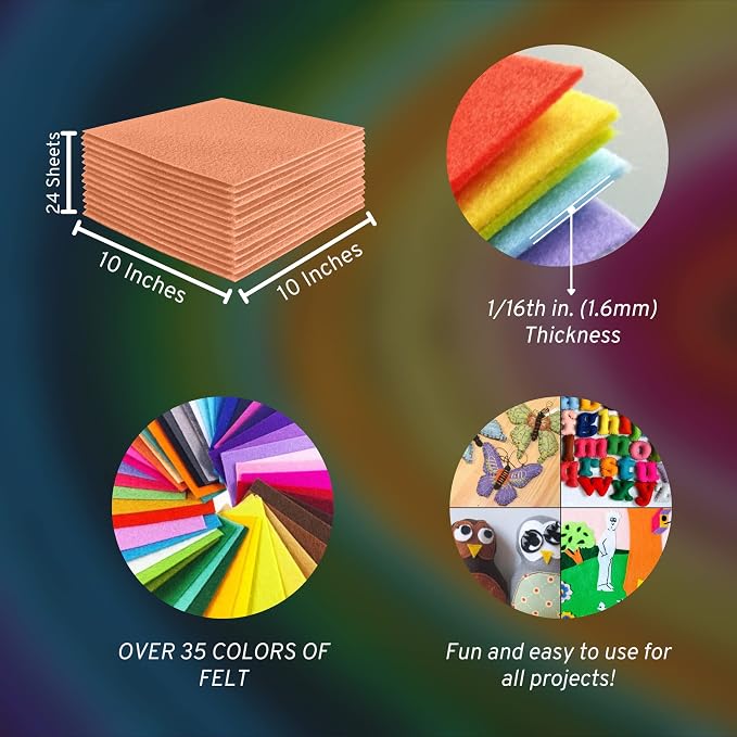 FabricLA Acrylic Felt Sheets for Crafts