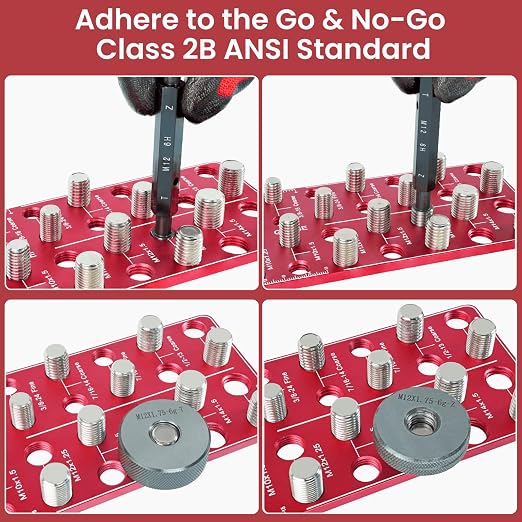 Thread Checker, Rustproof Nut and Bolt Thread Checker, Wall-Mountable Bolt Size