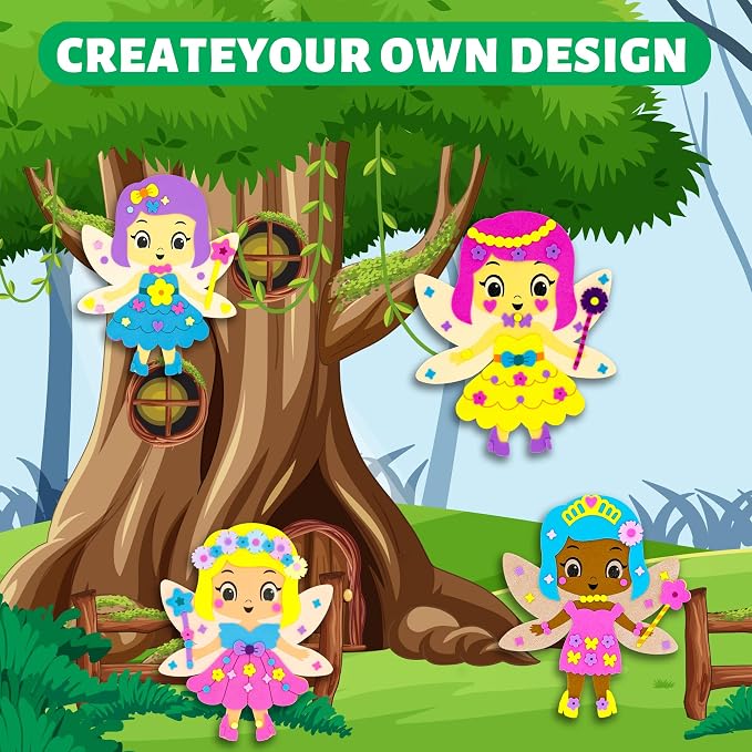 VKPI 4 Pieces EVA Foam Art Crafts Gift Kit, Creative Make Your Own Fairies