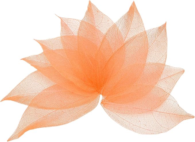 uxcell 100 Pcs Orange Skeleton Leaves