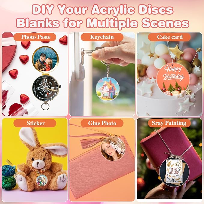 40PCS Acrylic Keychain Blanks, Tags and Craft