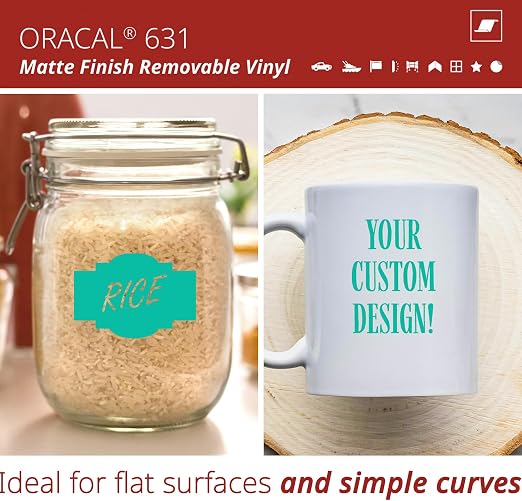 ORACAL 631 Matte Turquoise Vinyl Durable Roll Easy to Weed Permanent Adhesive