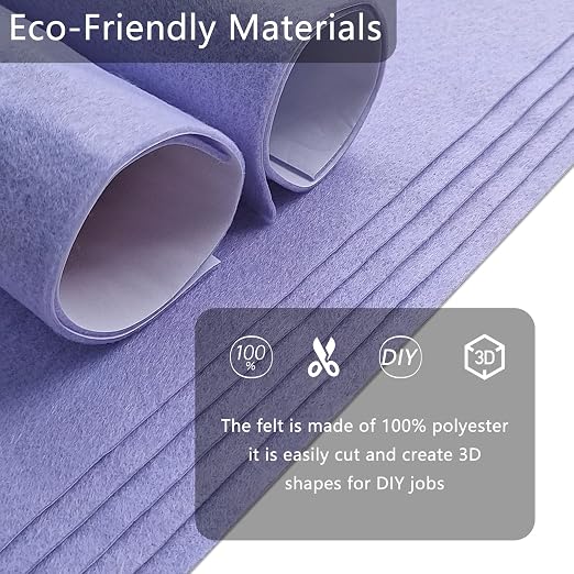 Jtnohx Self Adhesive Felt Sheets, 12 Pieces Felt Fabric