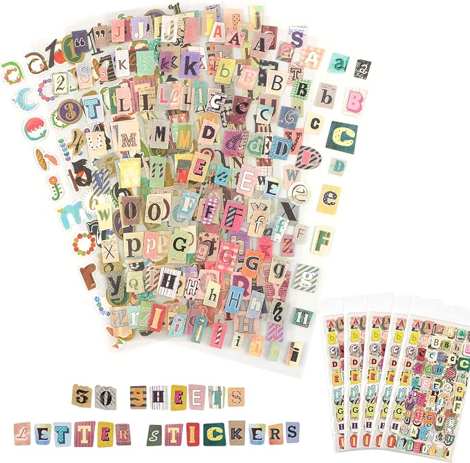 30 Sheets Vintage Letter Stickers