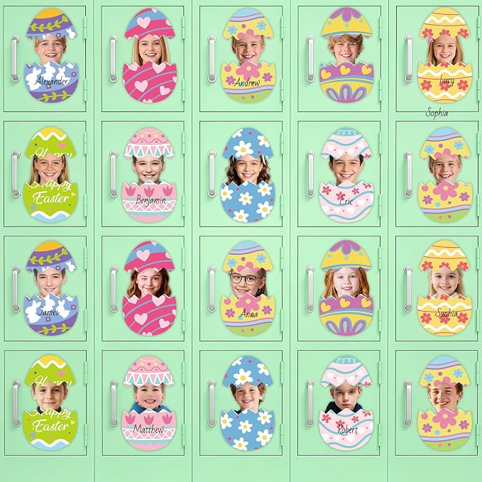 54Pcs Easter Egg Cutouts, Spring Classroom Bulletin Board Decorations,