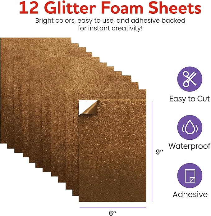 Self-Adhesive Glitter EVA Foam Sheets