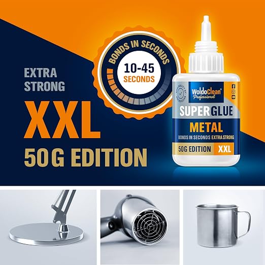 WoldoClean Metal Super Glue 50g Extra Strong Adhesive | Heavy Duty Waterproof