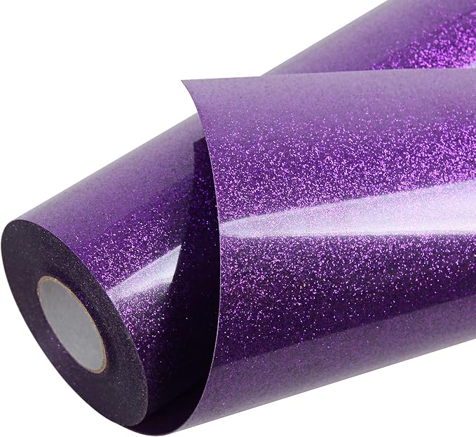 TORC Purple Glitter HTV Heat Transfer Vinyl Roll 12 inch x 20 ft Sparkly Iron