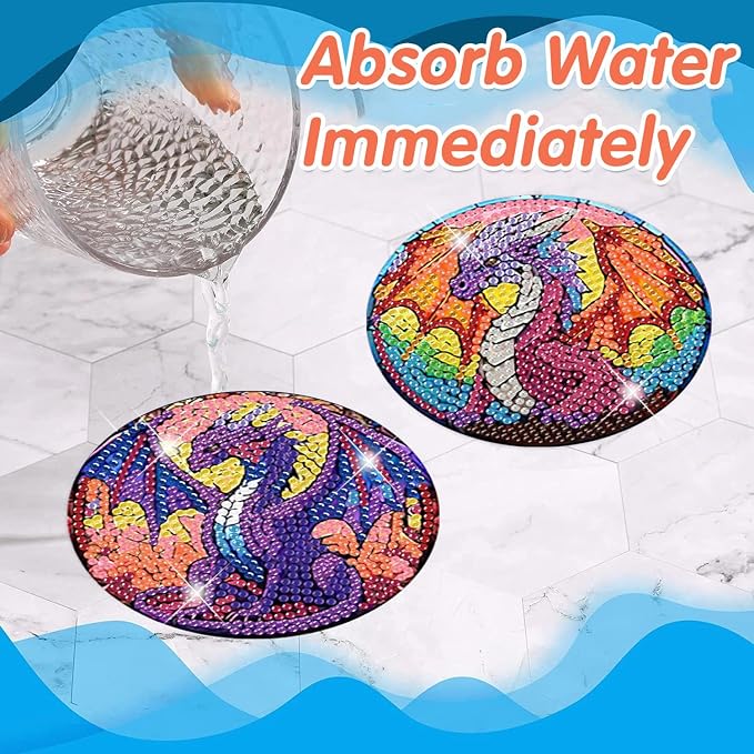 ijbnhd 8 PCS Diamond Art Coasters Kits