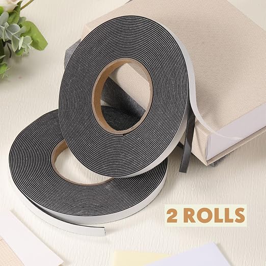 Tatuo 2 Rolls Double Sided Foam Tape PE Foam Tape Sponge Soft Mounting Adhesive