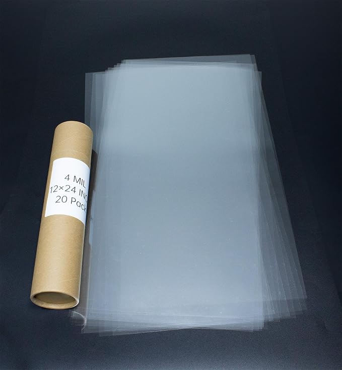 20PCS 4 Mil 12 X 24 Inch Clear Plastic Sheets, Blank Mylar Stencil Sheets