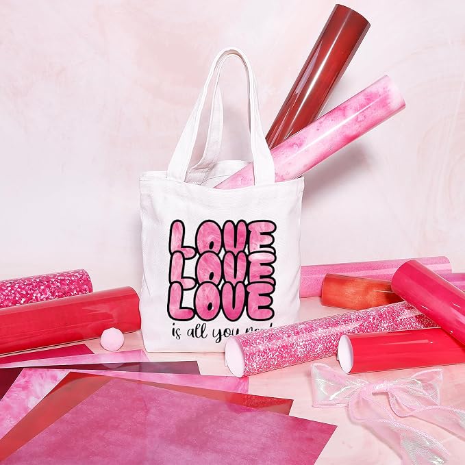 HTVSTD Valentines Pink Red HTV Heat Transfer Vinyl 16pcs 12×10in | Pink Red