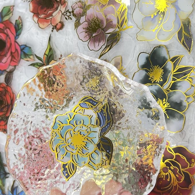 50Pcs Flower Stickers for Scrapbooking Journaling Junk Journal Scrapbook