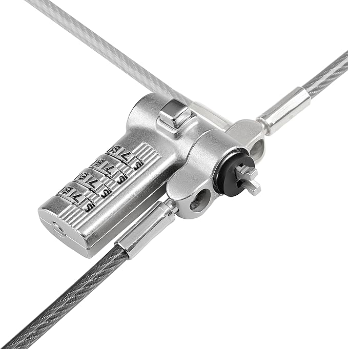 StarTech.com Universal Laptop Cable Lock 6.6ft (2m), Serialized Security Cable, Compatible with Noble Wedge/Nano/K-Slot; TAA