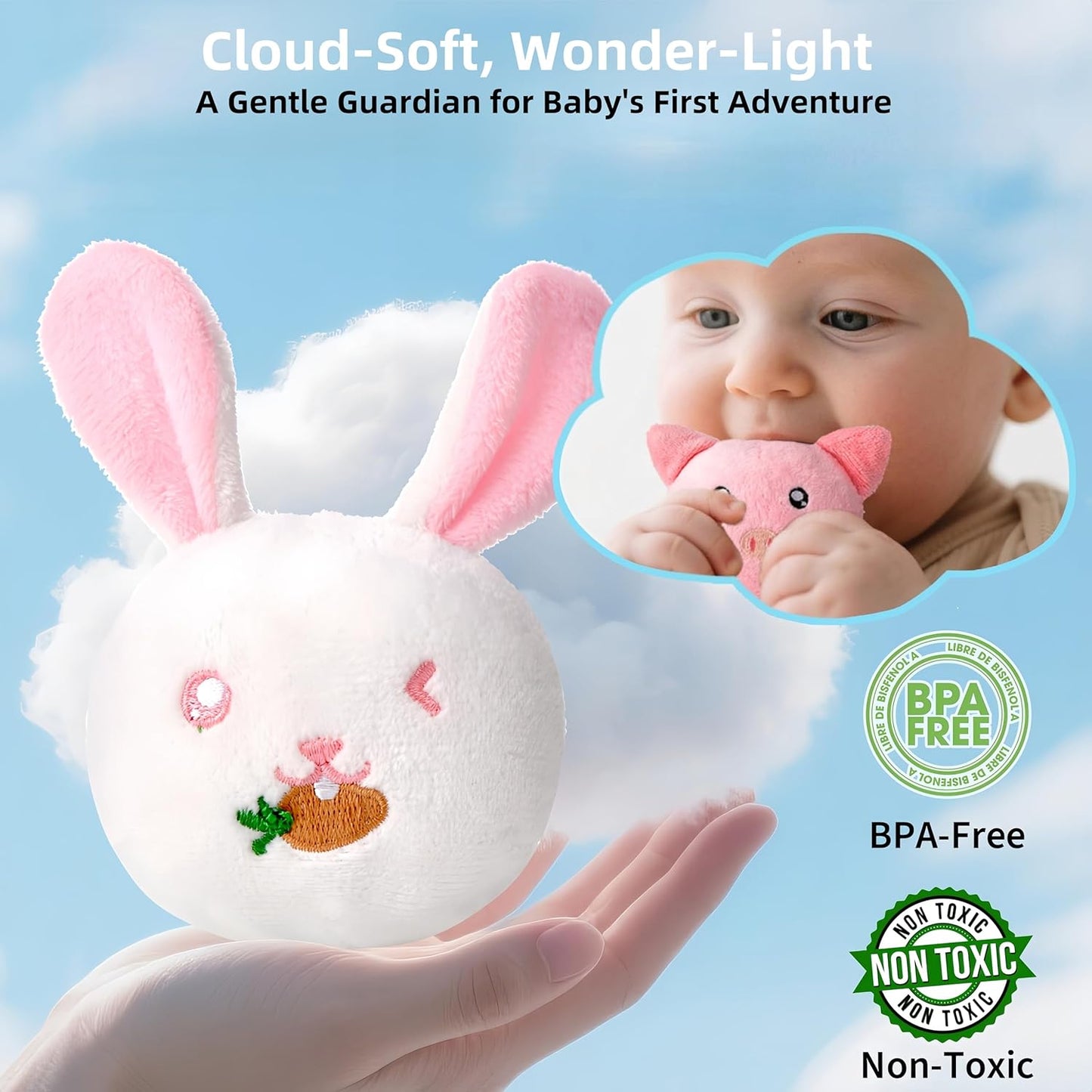 Baby Toys for 1 Year Old, Surprise Barn Stuffed Farm Animals, Crinkle, Rattle, Mirror, Montessori Toys for One Year Old Boy Girl Birthday Gift, Christmas Baby Stocking Stuffers for 1-3 Toddler