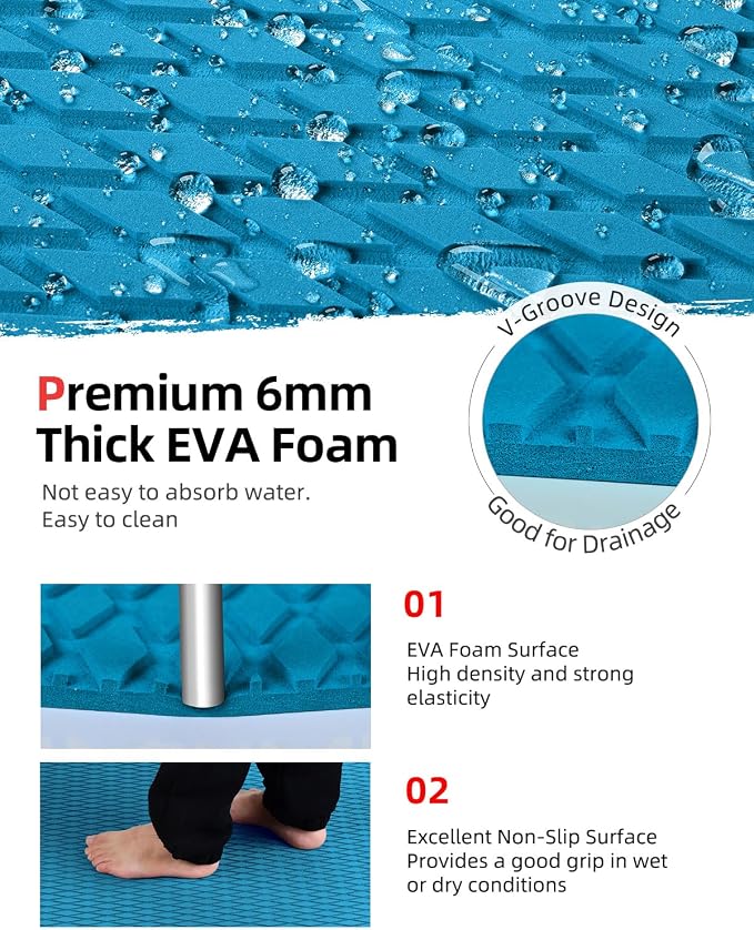 Abahub EVA Foam Boat Flooring Self-Adhesive Decking Surfboard Traction Pad |