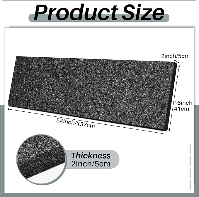 Ramede Customizable Polyethylene Foam Sheet 54 x 16 x 2 Inch Black Foam Insert