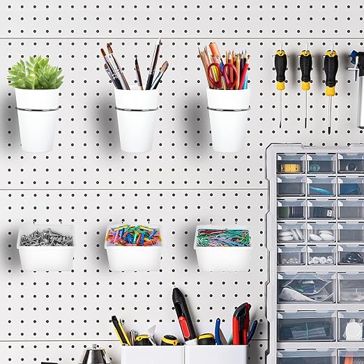 Kuhome 6 Sets Pegboard Bins Cups