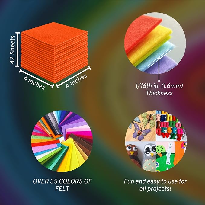 FabricLA Acrylic Felt Sheets for Crafts