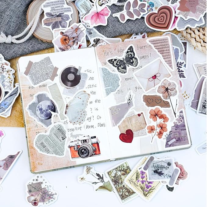 120Pcs Vintage Aesthetic Stickers