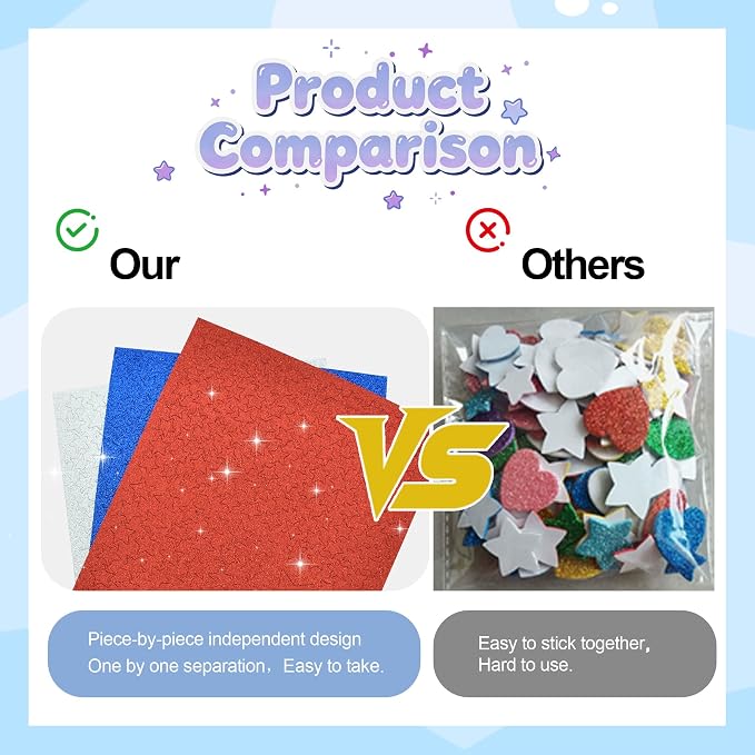 BEISHIDA 1020 PCS Glitter Foam Stickers
