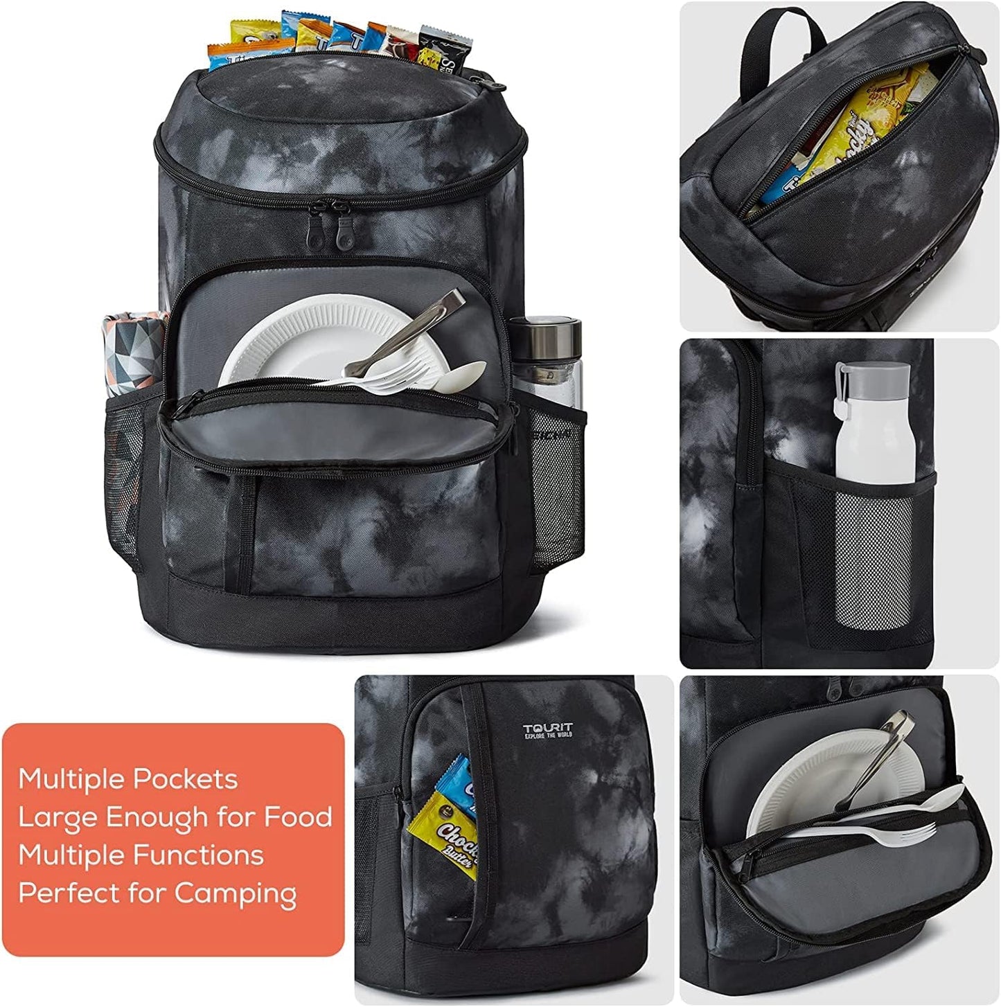 TOURIT Cooler Backpack 30 Cans Lightweight Insulated Backpack Cooler Leak-Proof for Men and Women