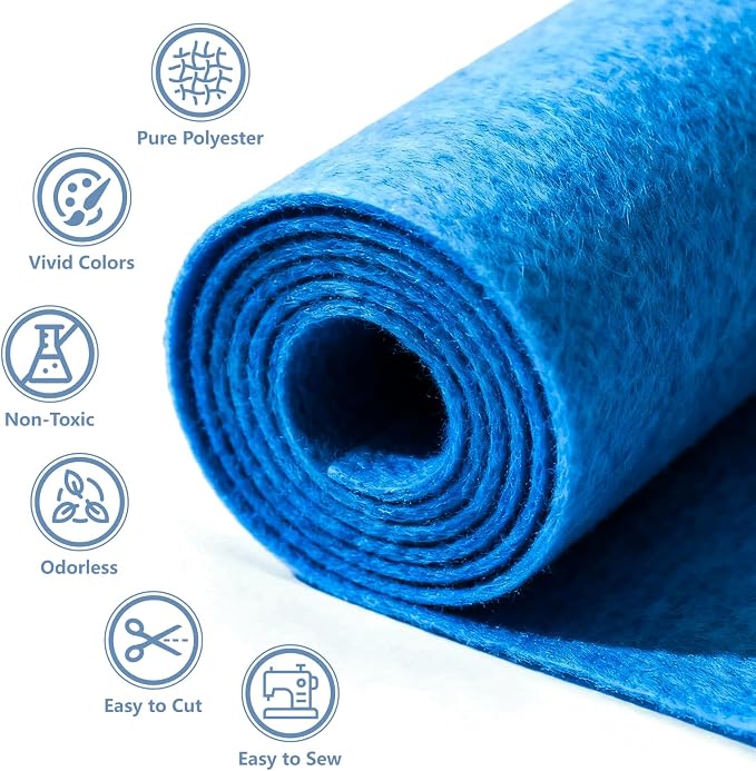 Felt Fabric 36'' X 36'' Large Felt Sheets Stiff Craft Felt by The Yard