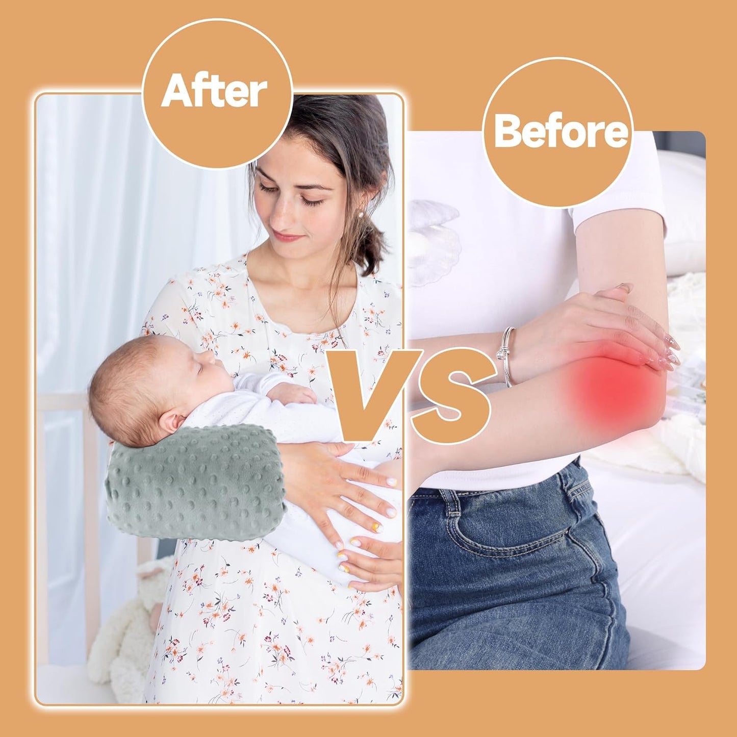 MABOZOO Arm Pillow for Feeding Baby,Flower Print Cozy Cradle Arm Pillow Soft Cotton Bottle Feeding Pillows for Newborn,Double-Sided Available