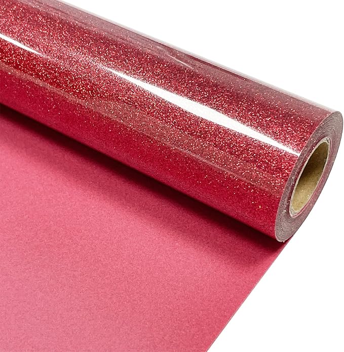 Red Glitter Heat Transfer Vinyl 12" x 8 ft HTV