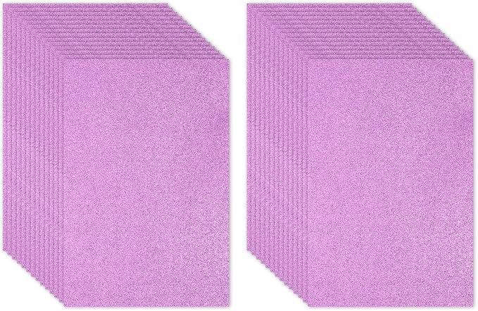 PATIKIL 30Sheets Lavender EVA Glitter Foam Sheet 11.8 x 7.9 Inch 2mm Thick