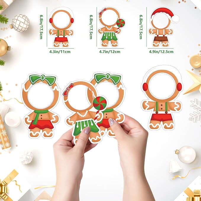 50 Pcs Christmas Gingerbread Cutouts | DIY Bulletin Board Decoration Photo