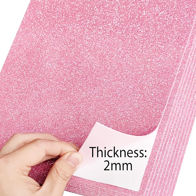 SALEMAR Pink Sticky Glitter Foam Sheets
