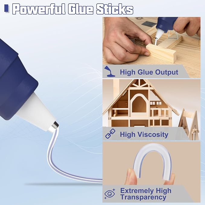 Halobios Hot Glue Gun with Preheating, 20 Glue Sticks, Full Size
