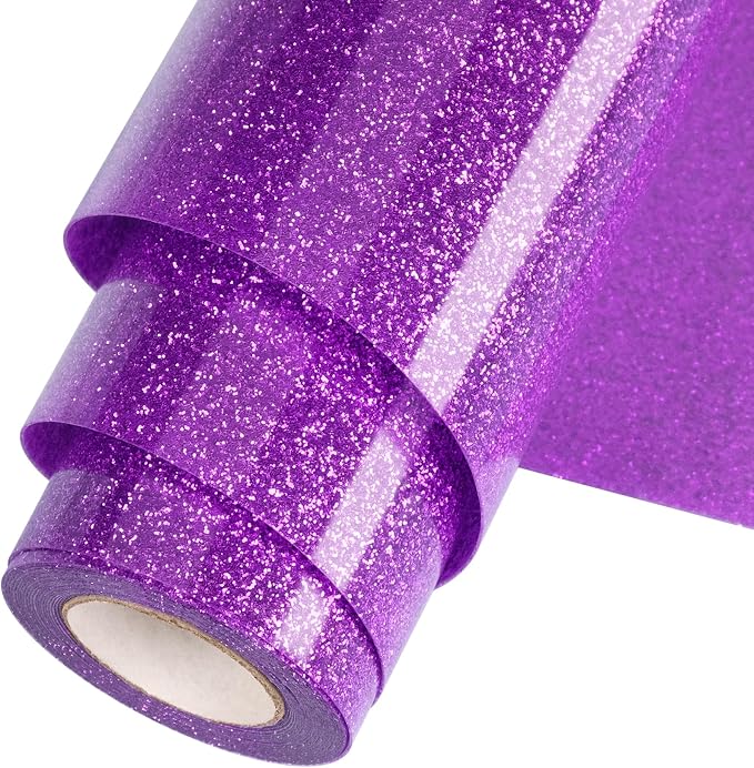 Purple Glitter HTV Heat Transfer Vinyl Roll 12inch x 20 ft