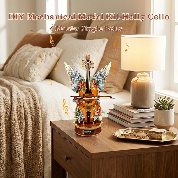 3D Puzzles for Adults, Wooden Model Kits-Music Box, DIY Mechanical Musical