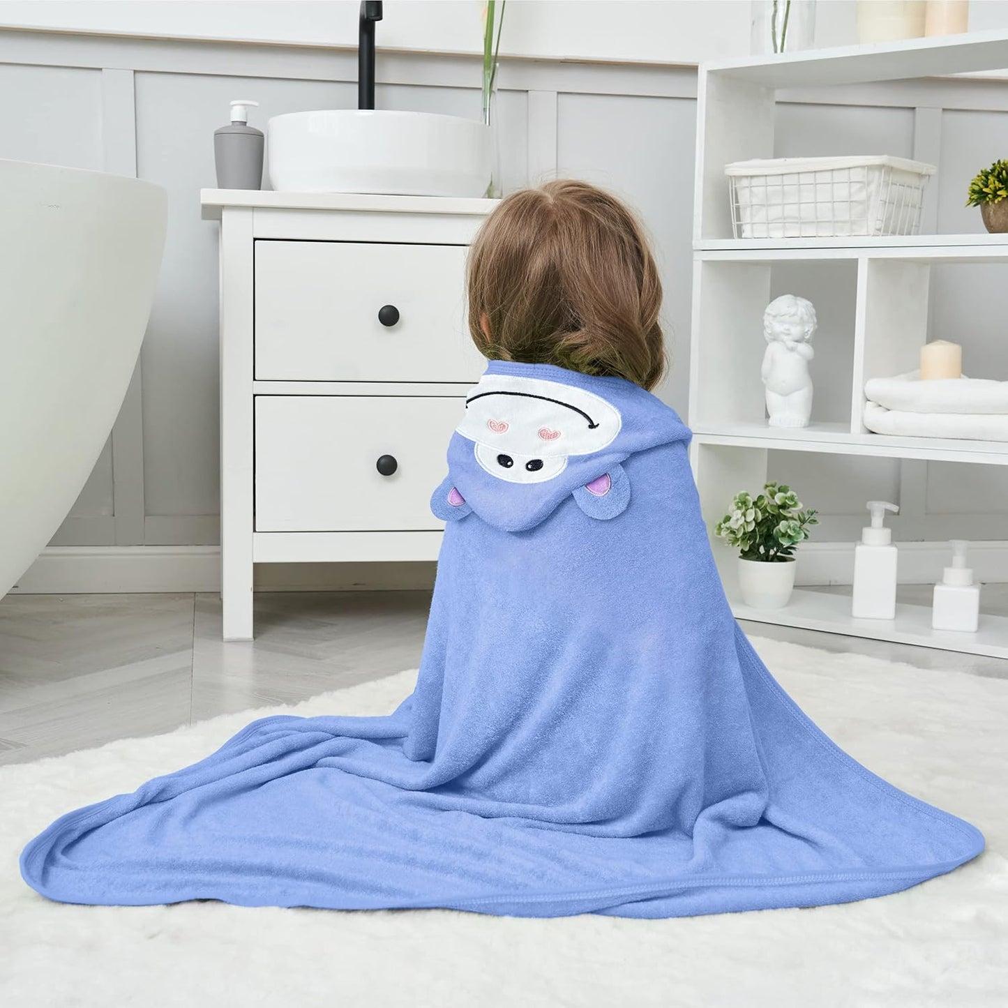HIPHOP PANDA Hooded Towel - Rayon Made from Bamboo, Bath Towel with Bear Ears for Newborn, Babie, Toddler, Infant - Absorbent Large Baby Towel - Gorilla, 37.5 x 37.5 Inch