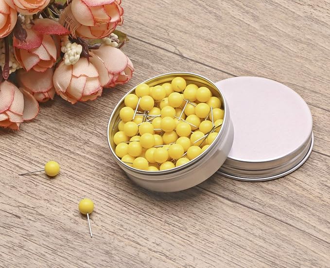 Tupalizy 100PCS 1/4 Inch Small Round Head Map Tacks Pins