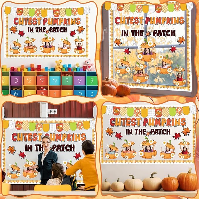 Thanksgiving Pumpkin Bulletin Board Fall Pumpkin Classroom Decorations Autumn
