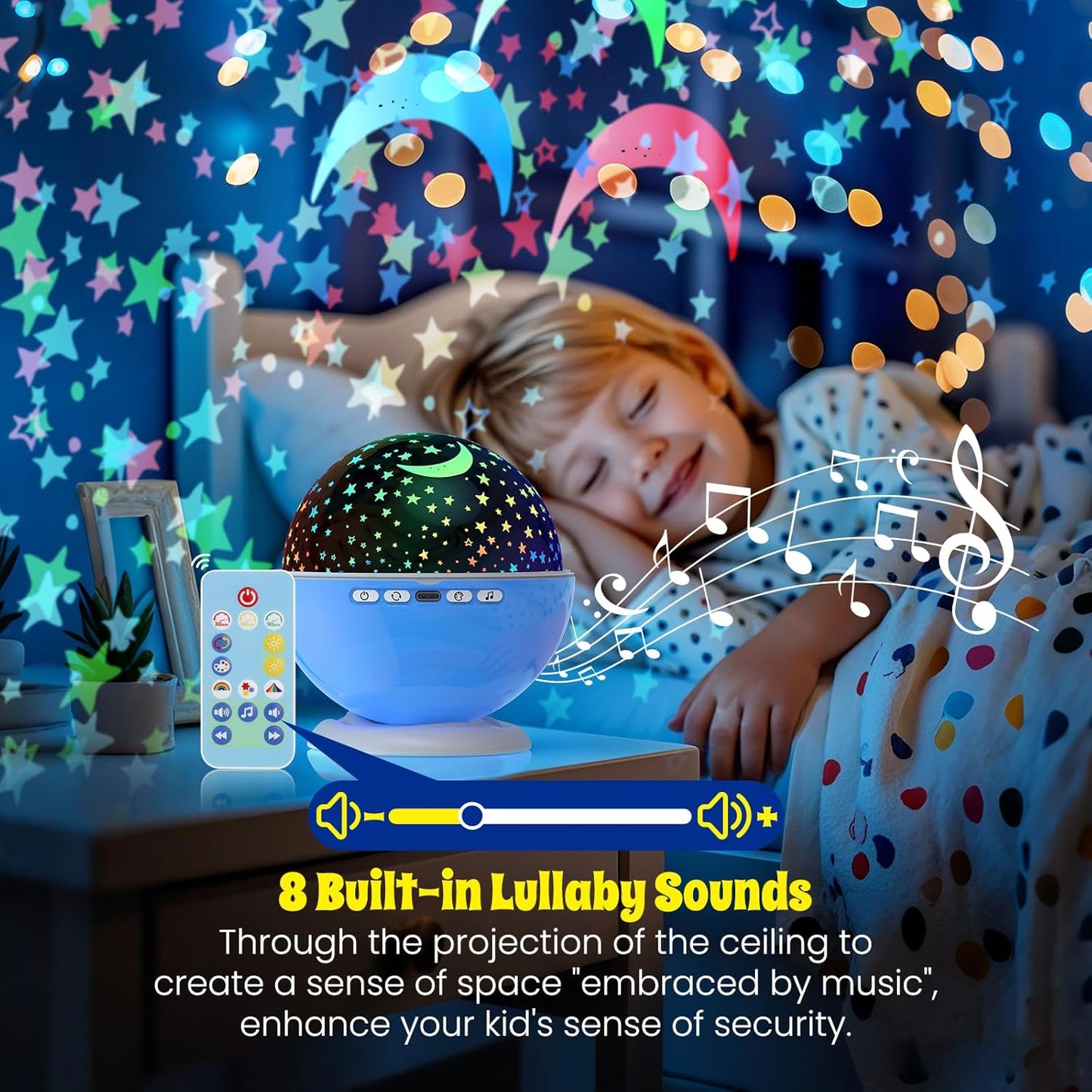 Night Light Projector, Night Light for Kids, Star Projector, 54 Light Color 360 Degree Rotation Kids Night light, Rechargeable Lamp for Bedroom, Light Projector Birthday Christmas Gifts for Boys Girls