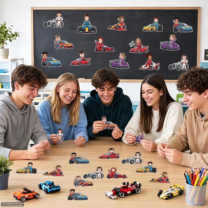 120pcs Race Car Cutouts Racing Theme Bulletin Board Decoration Back to School