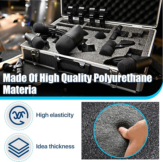 2 PCS Polyethylene Foam Block 12 x 10 x 3.5 In Black Packing Sheet, Thick Foam
