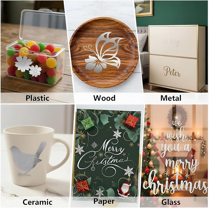 Silver Permanent Adhesive Vinyl, Party Decorations, Scrapbooking & DIY Crafts