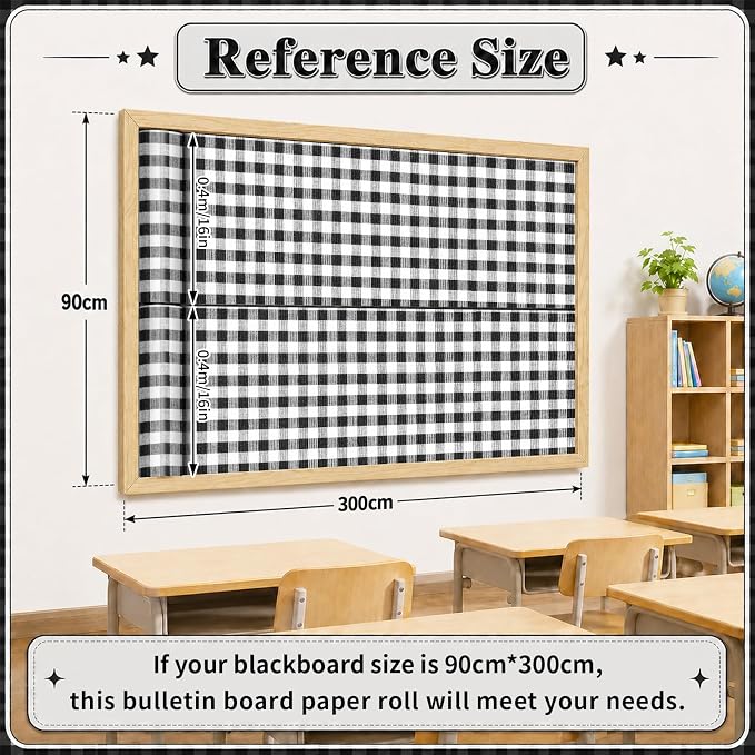 Black White Buffalo Bulletin Board Roll Non-Woven Fabric Poster 16in X 20ft |