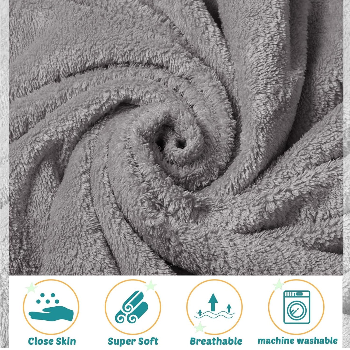 Chumia 6 Pack Baby Bath Towel Coral Fleece Soft Absorbent Newborn Hooded Towel for Kid 30 x 30 Inch Toddler Bath Blanket for Babies Infant Shower Gift(Gray/Beige/Blue)