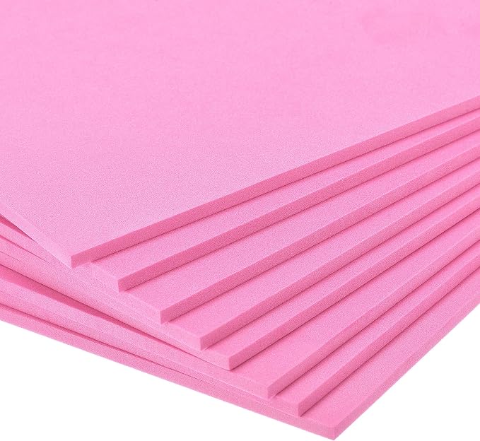 uxcell Pink EVA Foam Sheets 10 x 10 Inch 5mm Thickness