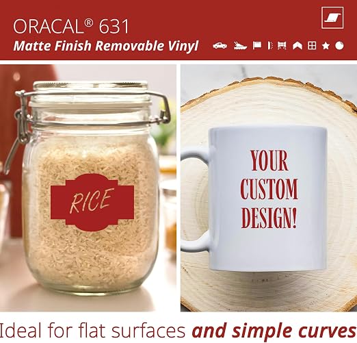 ORACAL 631 Matte Dark Red Vinyl Durable Roll Easy to Weed Permanent Adhesive