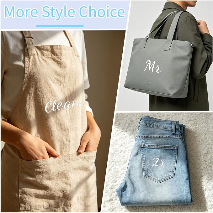 12pcs Iron on Letters for Clothing, Heat Transfer Vinyl Letters, DIY Fabric